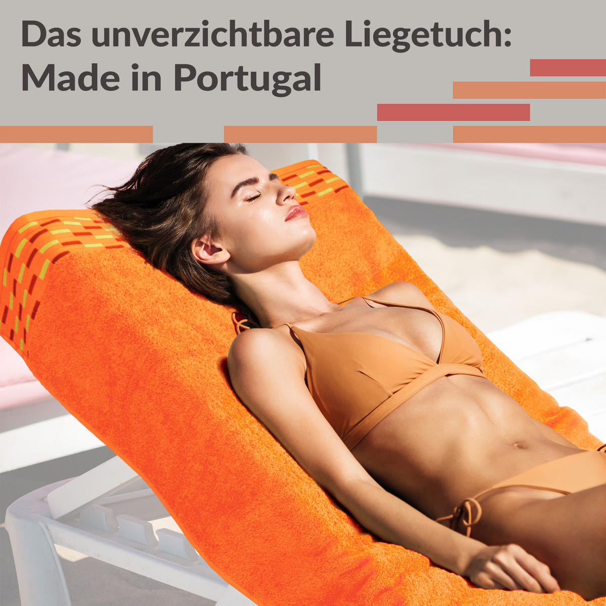 BADETUCH Lugano Orange 100x200 cm - Orange, Textil (100/200cm) - Lashuma