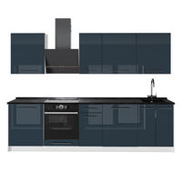 CHICINETĂ Fame-Line, Albastru închis înalt lucios/Alb, 280 cm, AP Antracit - alb/albastru închis, compozit lemnos (280/206.8/60cm) - Vicco