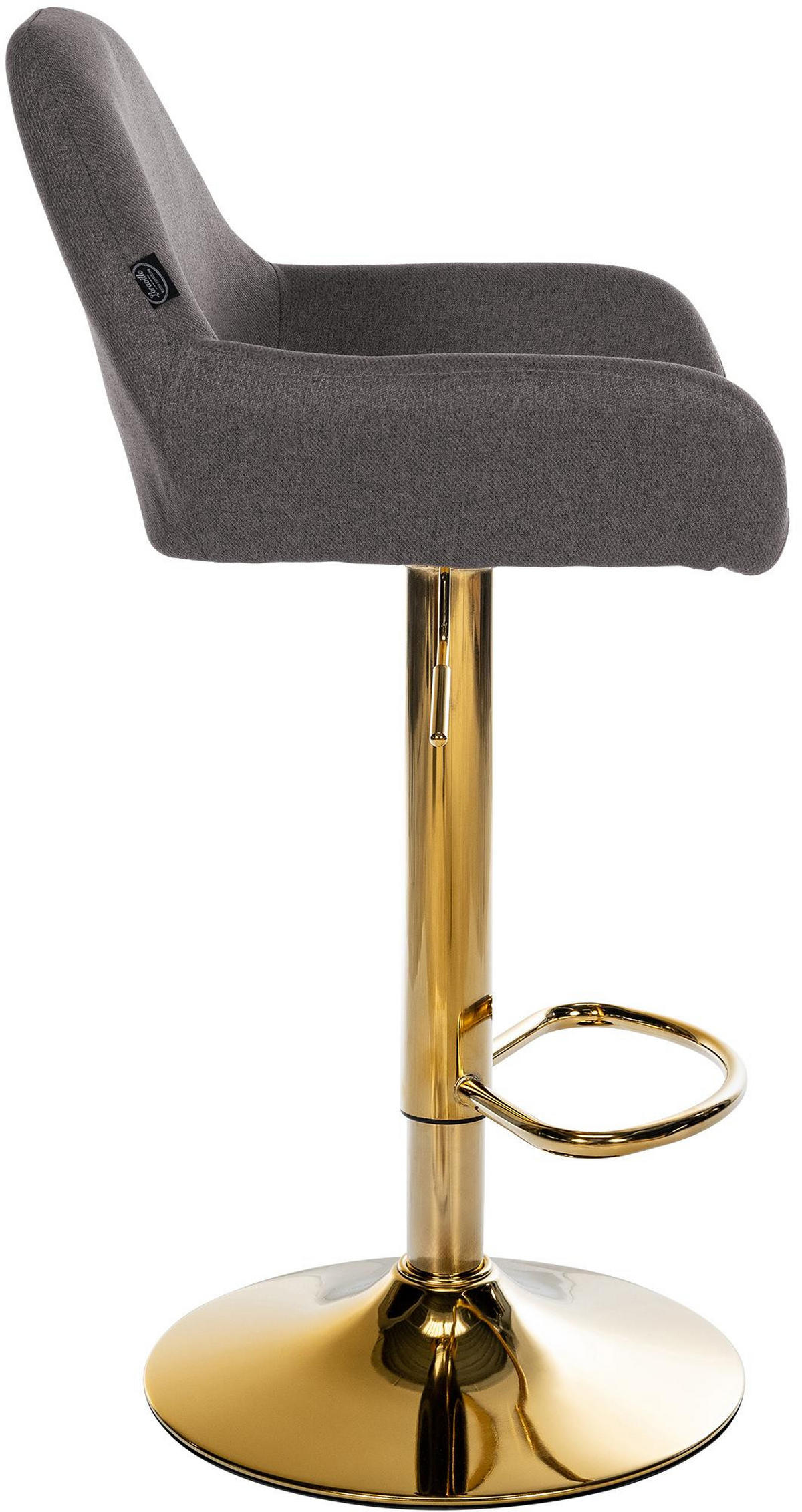 BARHOCKER Stoff dunkelgrau - Dunkelgrau/Goldfarben, Textil/Metall (51/89/52cm) - CLP