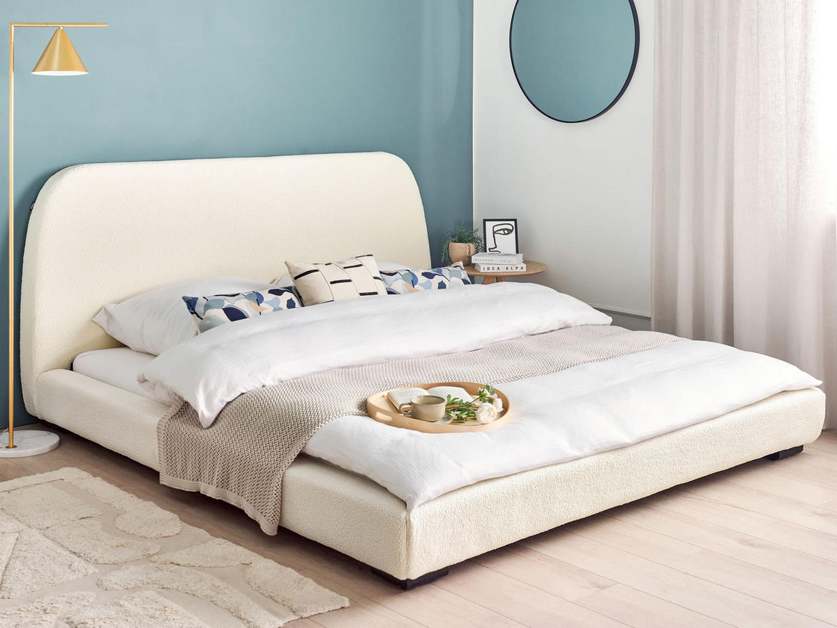 POLSTERBETT mit Lattenrost 180x200 cm Beige Roisel - Beige, Textil (180/200cm) - Beliani