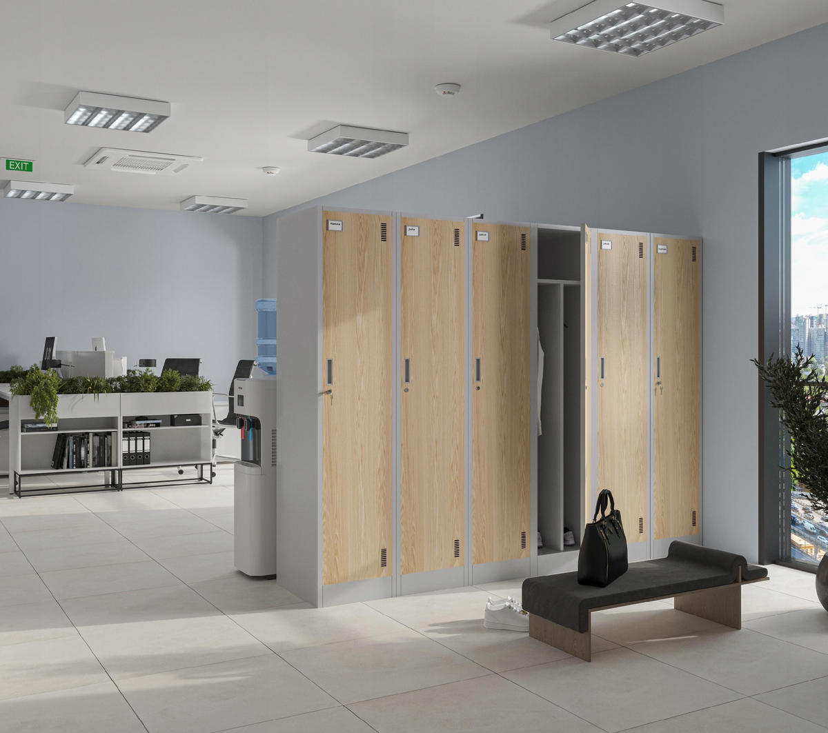 UMKLEIDESCHRANK KACPER - Beige/Weiß, Metall (80/180/50cm) - Jan Nowak