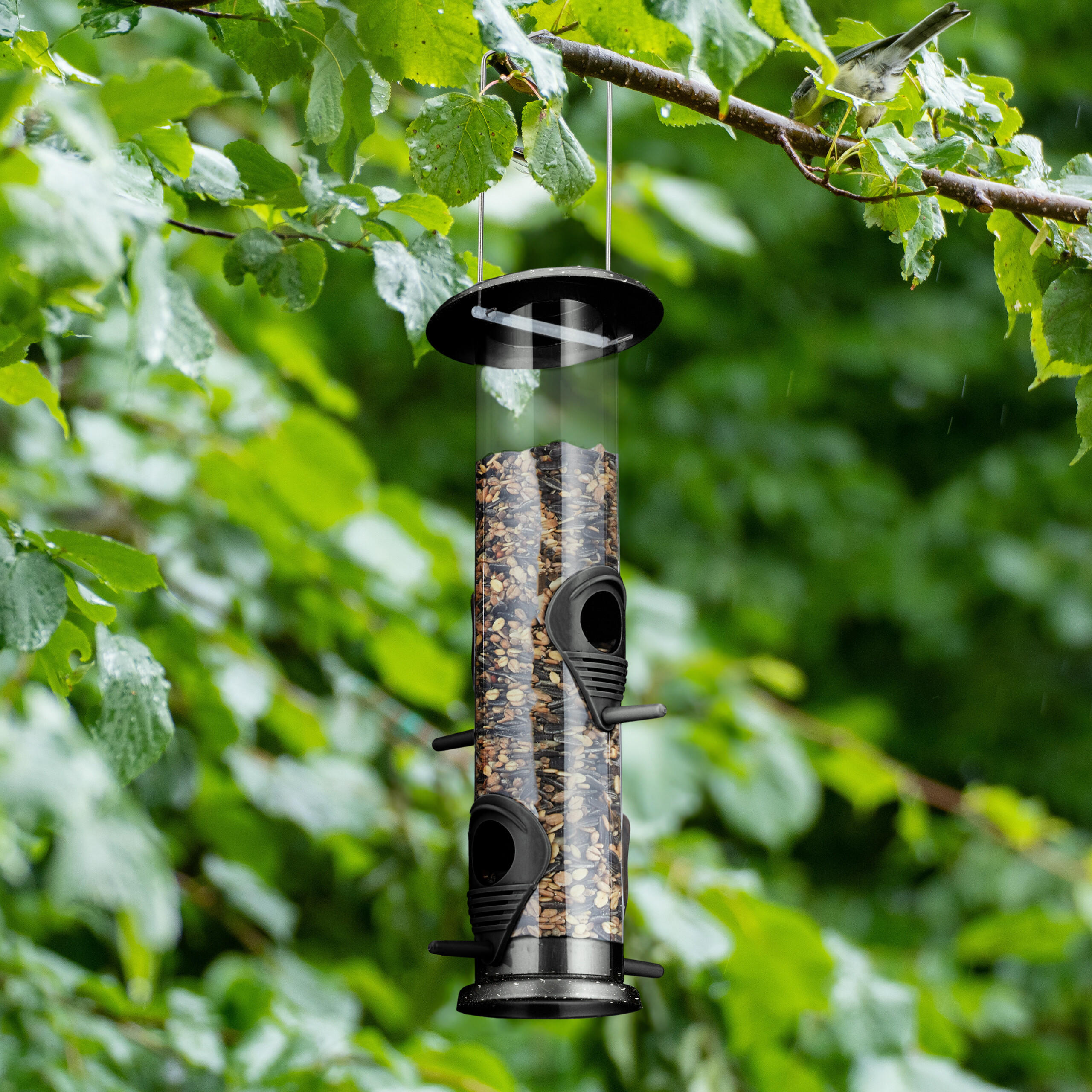VOGELFUTTERSPENDER - Multicolor, Kunststoff/Metall (13/42/13cm) - Relaxdays
