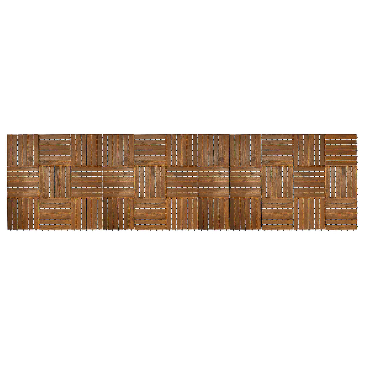 TERRASSENFLIESE - Akazie massiv - 10er-Set - Akaziefarben, Holz/Kunststoff (30/30/2.4cm) - home24
