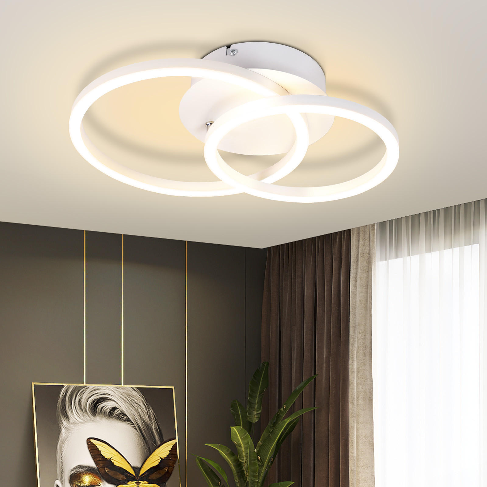 LED-DECKENLEUCHTE Lünen 34.3/25/7.4 cm - Weiß, Metall (34.3/25/7.4cm) - Nettlife