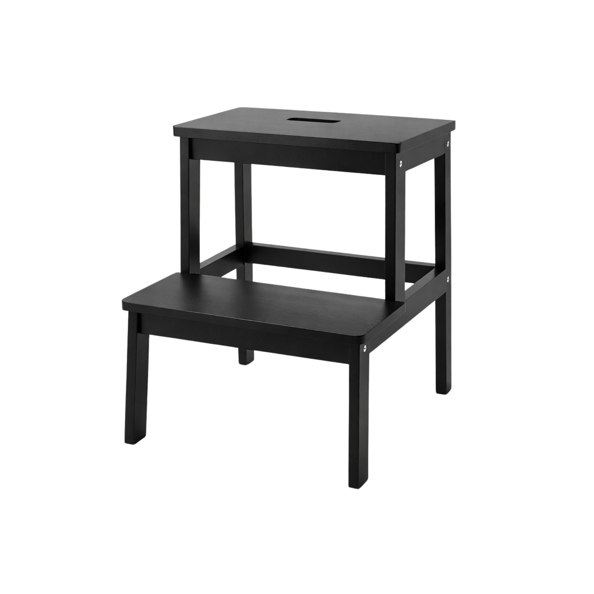 HOCKER Krok Bambus H. 46 cm - Schwarz, Naturmaterialien (44/46/44cm)