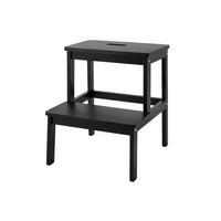 HOCKER Krok Bambus H. 46 cm - Schwarz, Naturmaterialien (44/46/44cm)