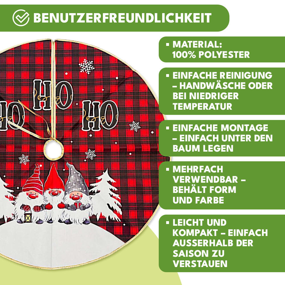 CHRISTBAUMDECKE Weihnachtsbaumdecke 80cm - Dunkelrot, Textil (80/1/80cm) - KRUMAD