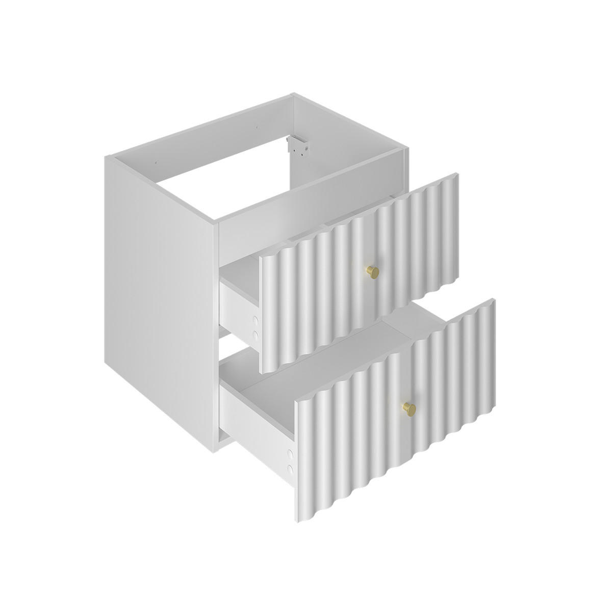 BADMÖBEL Izae 2er-Set Weiß - Weiß, Holzwerkstoff (120/50/45.8cm) - Petits-meubles