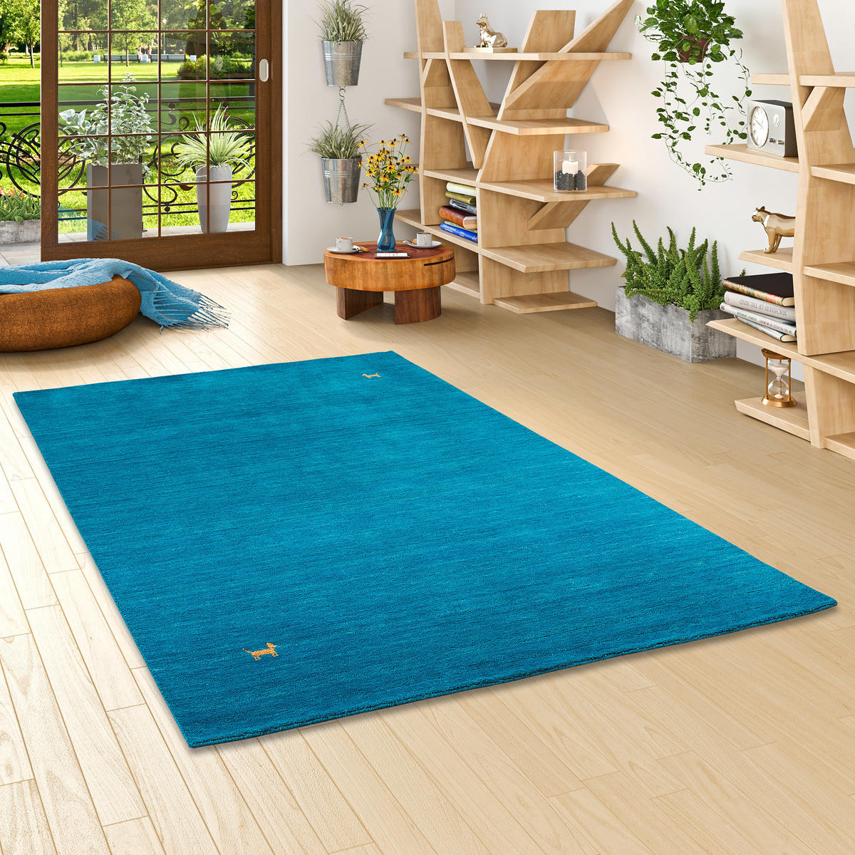 NATUR TEPPICH INDO NEPAL GABBEH SHIVA - Türkis, Textil (200/200cm) - Pergamon