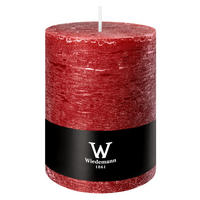 STUMPENKERZE Rustik Marble Style Bordeaux 140 x Ø 100 mm, 1 Stück - Bordeaux, Paraffin (10/14cm) - Wiedemann Kerzen