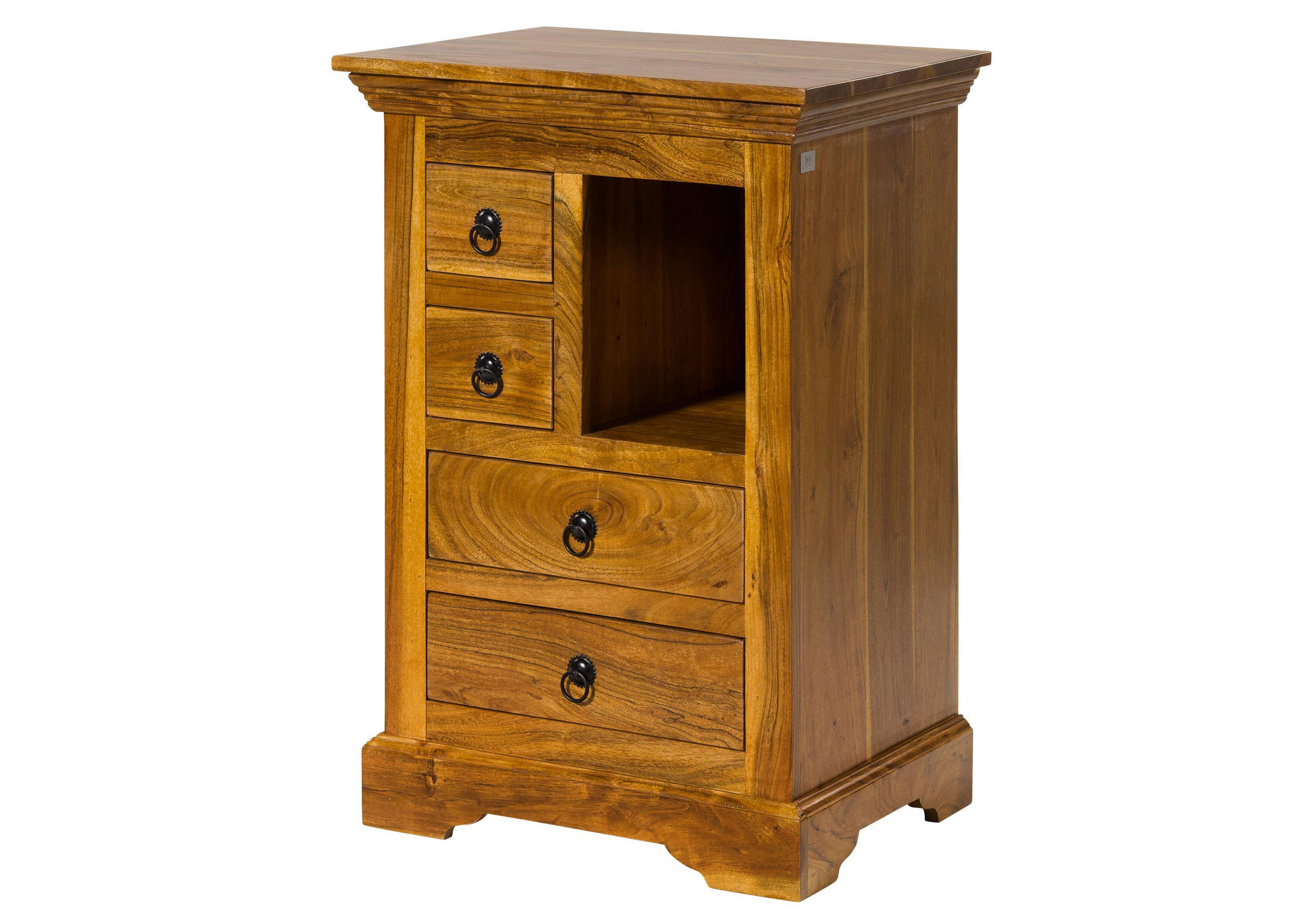 KOMMODE Akazie 55x40x80 honig lackiert OXFORD #0503 - Braun, Holz (55/80/40cm) - Massivmoebel24