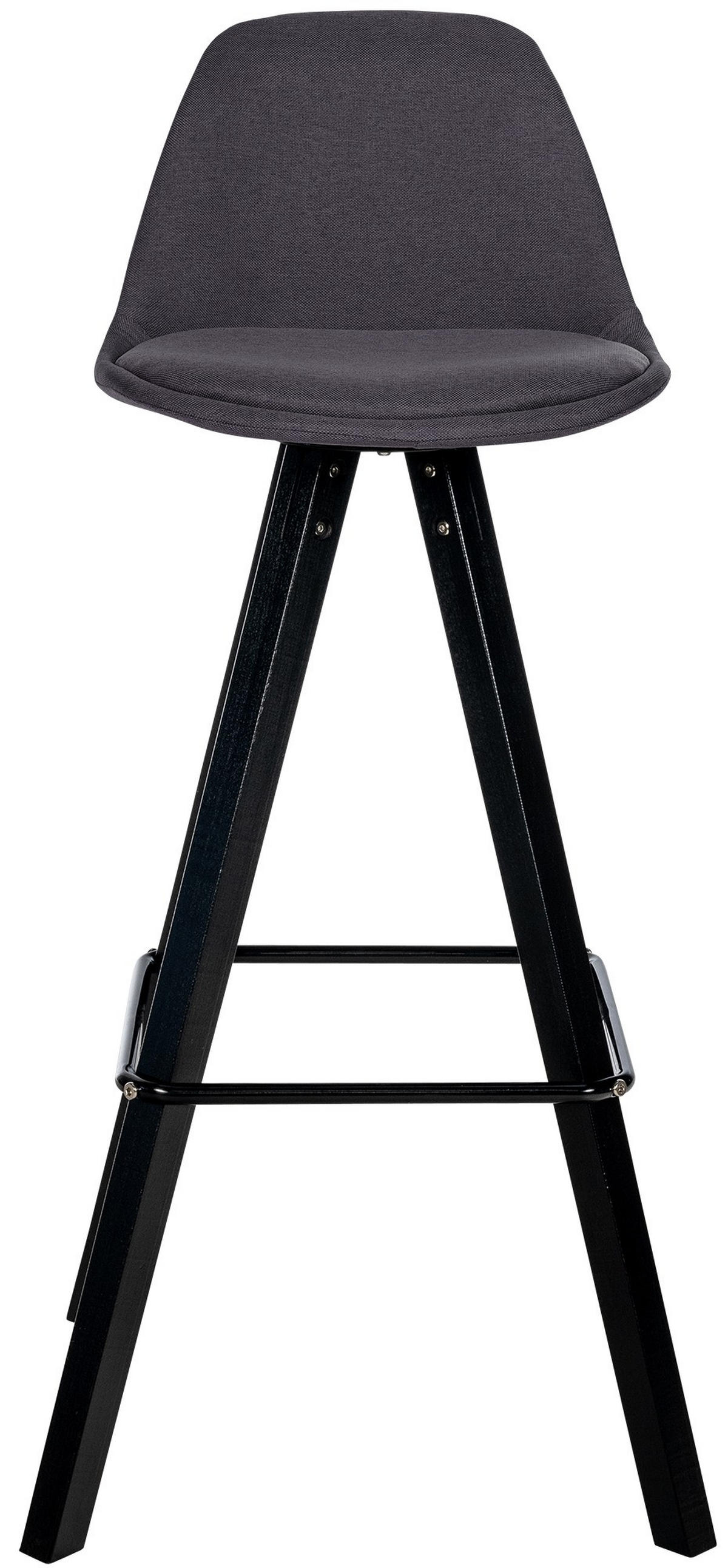 BARHOCKER PALMA Dunkelgrau Stoff Schwarz - Dunkelgrau, Holz/Textil (38/99/44cm) - DELUKE