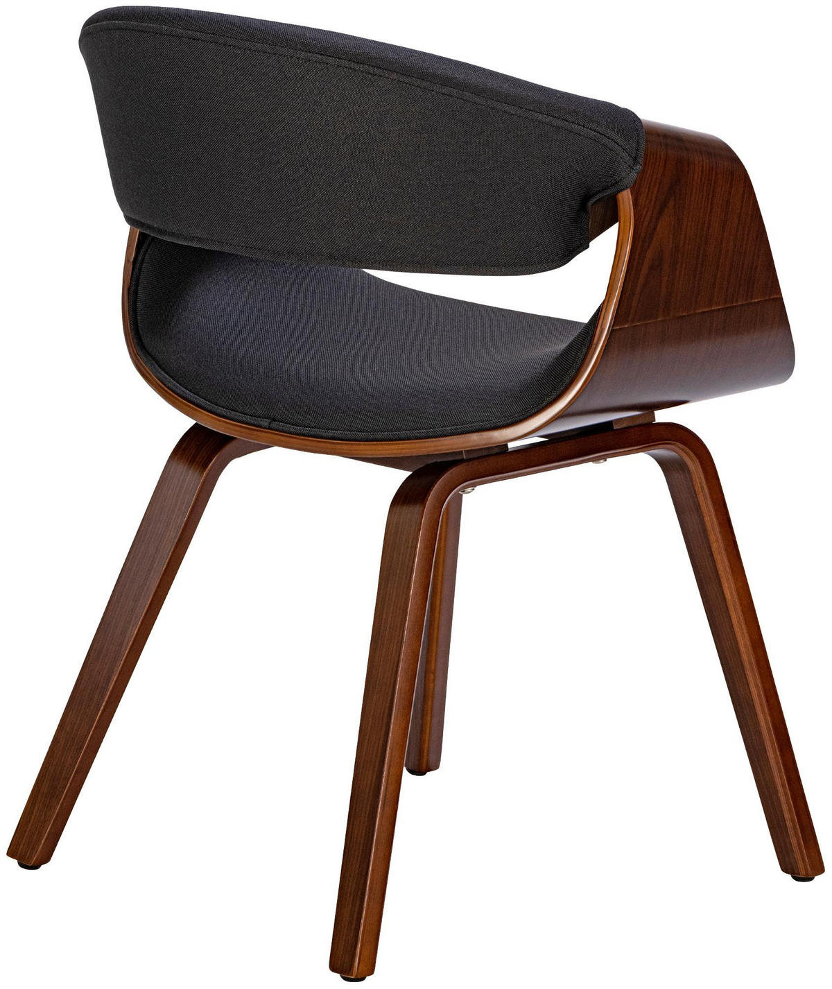 STUHL Stoff Walnuss/Schwarz - Walnussfarben/Schwarz, Holz/Textil (62/76/52cm) - CLP
