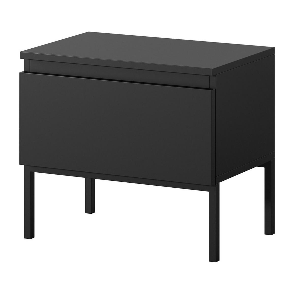 NOČNÝ STOLÍK Bemmi čierna s kovovým rámom 50 cm - čierna, kov/kompozitné drevo (49/43/32cm) - Selsey