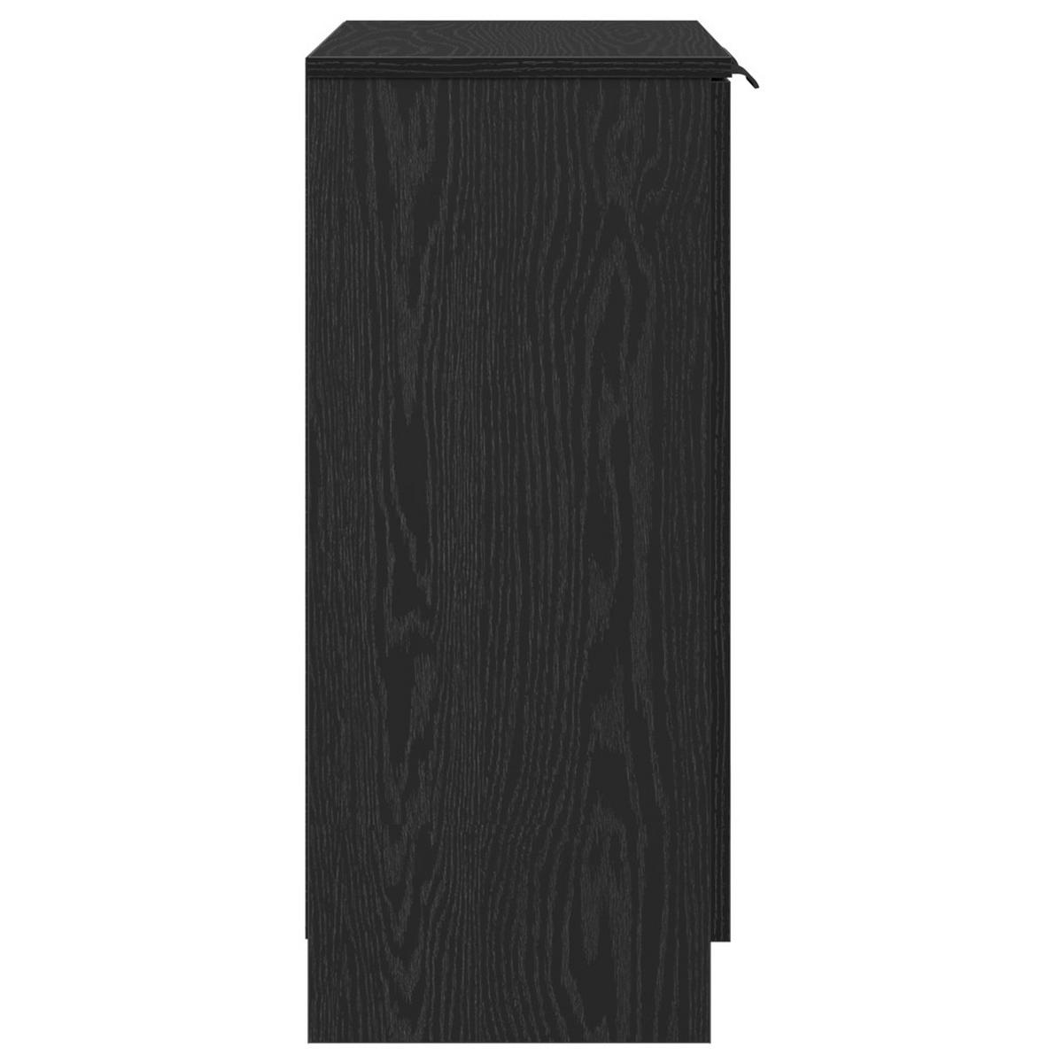 SIDEBOARD Schwarz Eichen-Optik 60/30/70 Cm Holzwerkstoff - Schwarz, Holzwerkstoff (30/70/60cm) - vidaXL