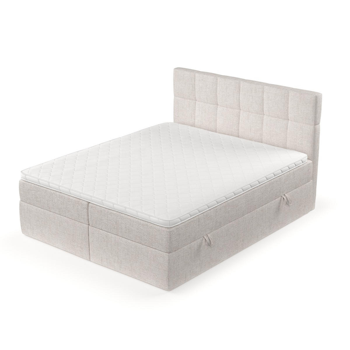 POSTEL BOXSPRING VARENO 200/200 Světle béžová - černá/písková barva, kov/dřevo (200/200cm) - AltaBeds