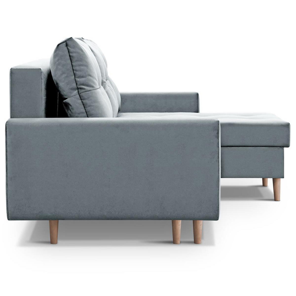 ROHOVÁ POHOVKA Halant s úložným prostorem, univerzální otoman, velurová látka, světle šedá - světle šedá, textil (220/140cm) - Beautysofa