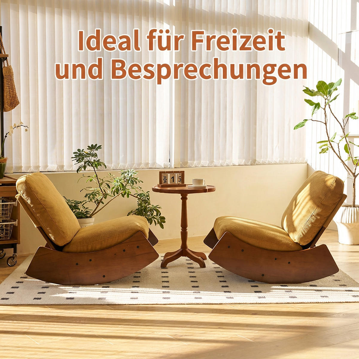 SCHAUKELSTUHL 2-teiliges Set Orange Cord - Orange, Textil (61.5/71.9/90cm) - Oxeza