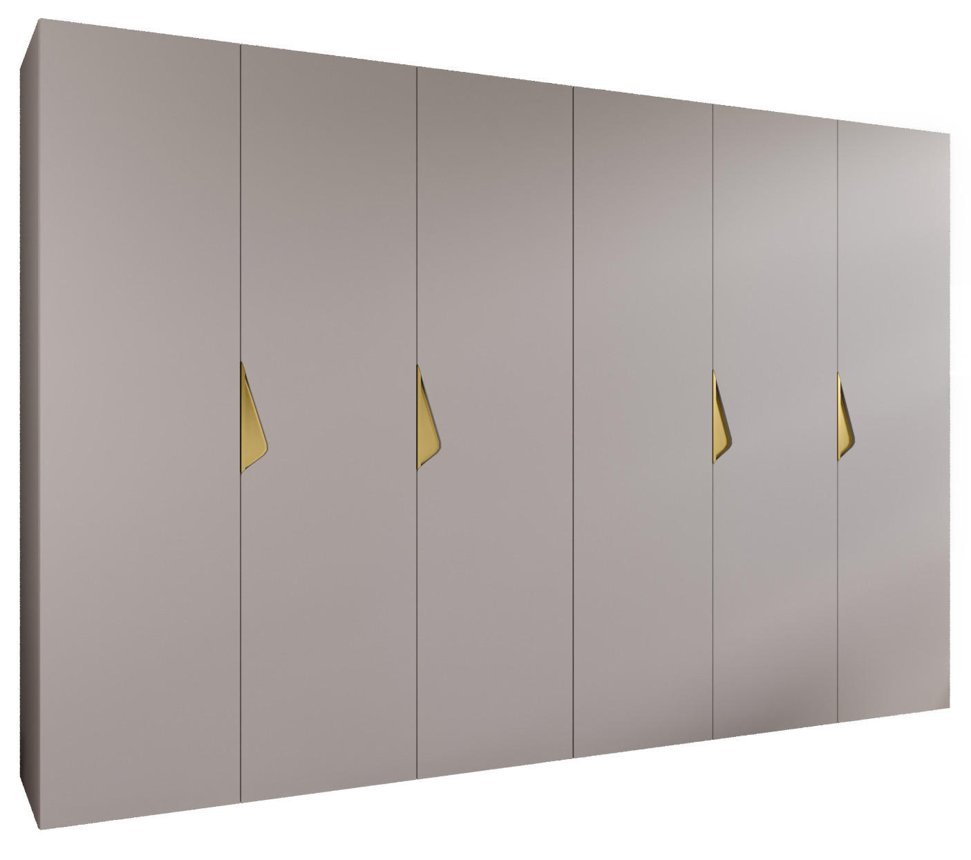 Abiks Möbel Drehtürenschrank Beige, Gold 300x202x52 cm