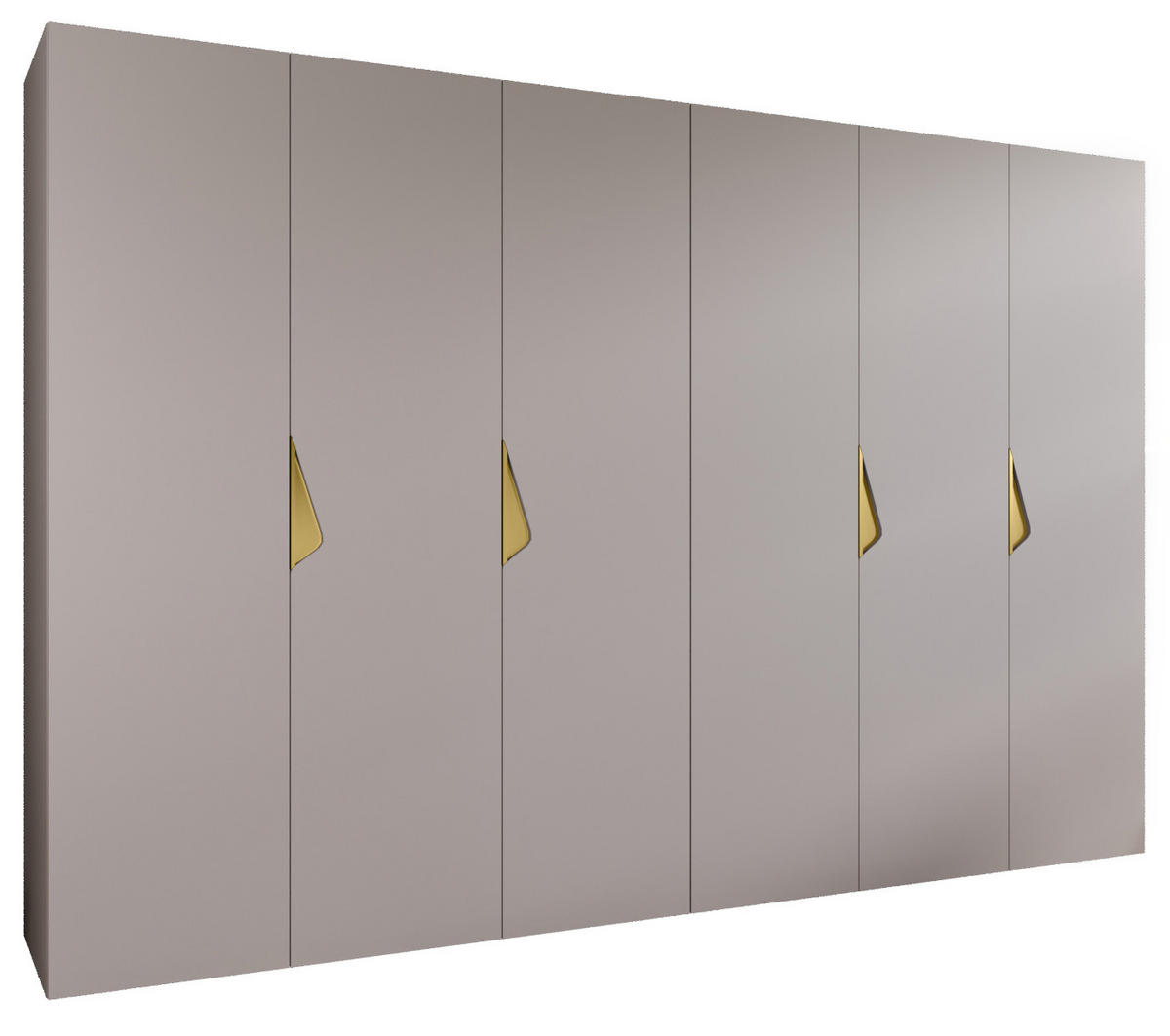 DREHTÜRENSCHRANK 202/300/52 6-türig - Beige/Goldfarben, Holz/Metall (300/202/52cm) - Abiks Möbel