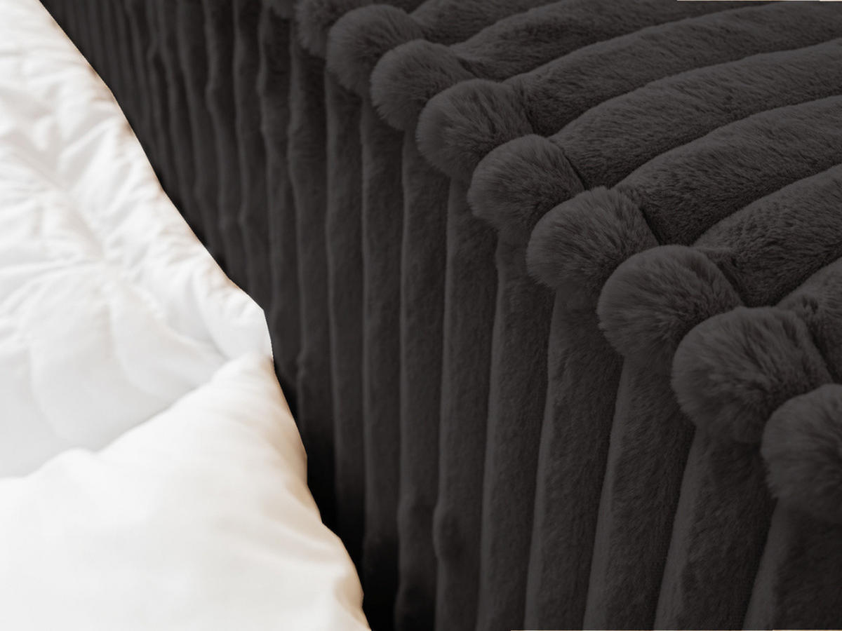 POLSTERBETT Lago 140x200 Schwarz - Schwarz, Textil (140/200cm) - Graingold