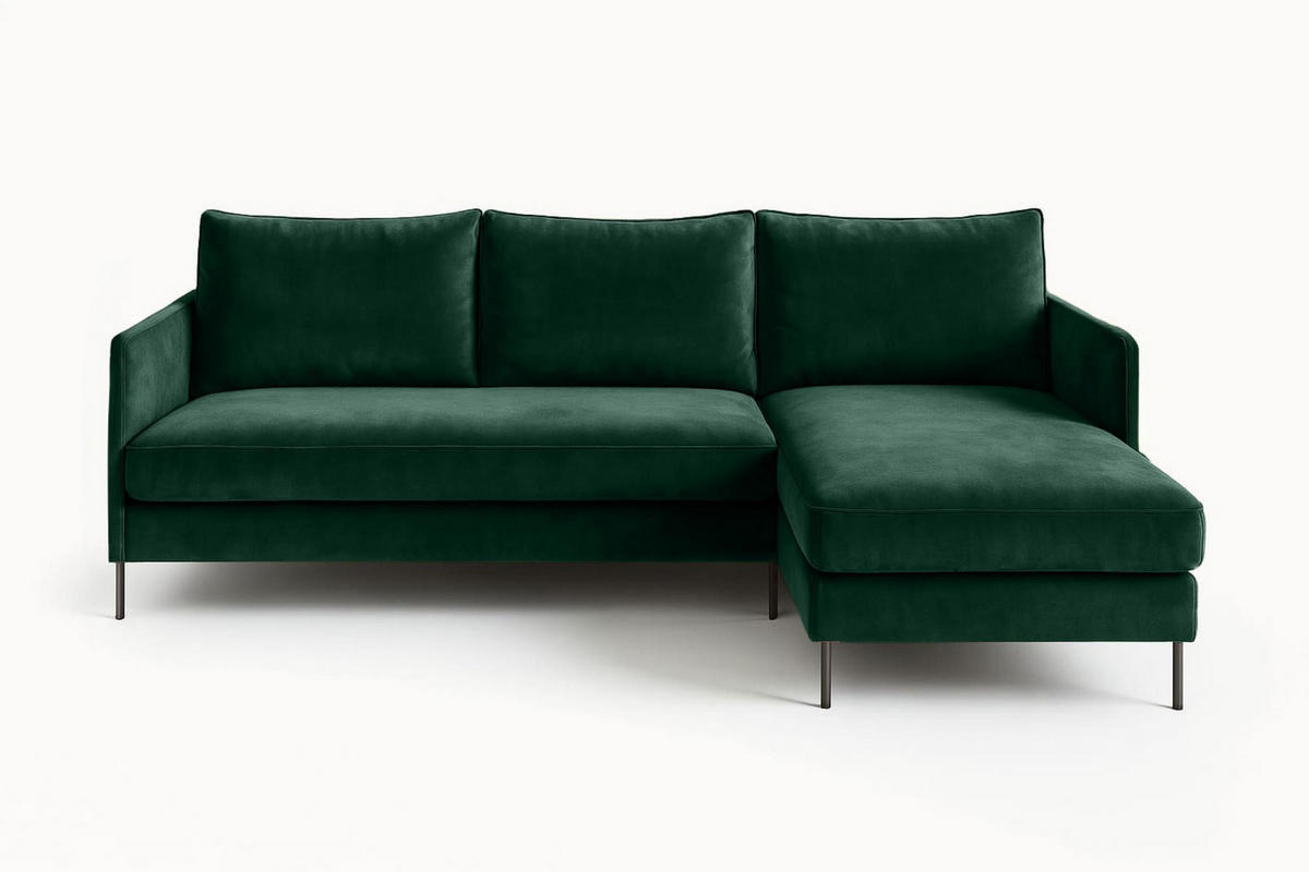 ECKSOFA Belis, Grün, Sofa mit Schlaffunktion - Grün, Holzwerkstoff/Textil (216/155cm) - Bettso