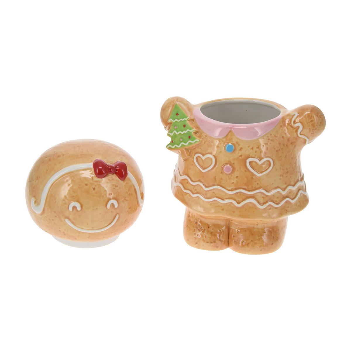 VORRATSDOSE Lebkuchenfigur Cookie 12/15/19 cm - Beige, Keramik (15/19/12cm) - Home Styling Collection