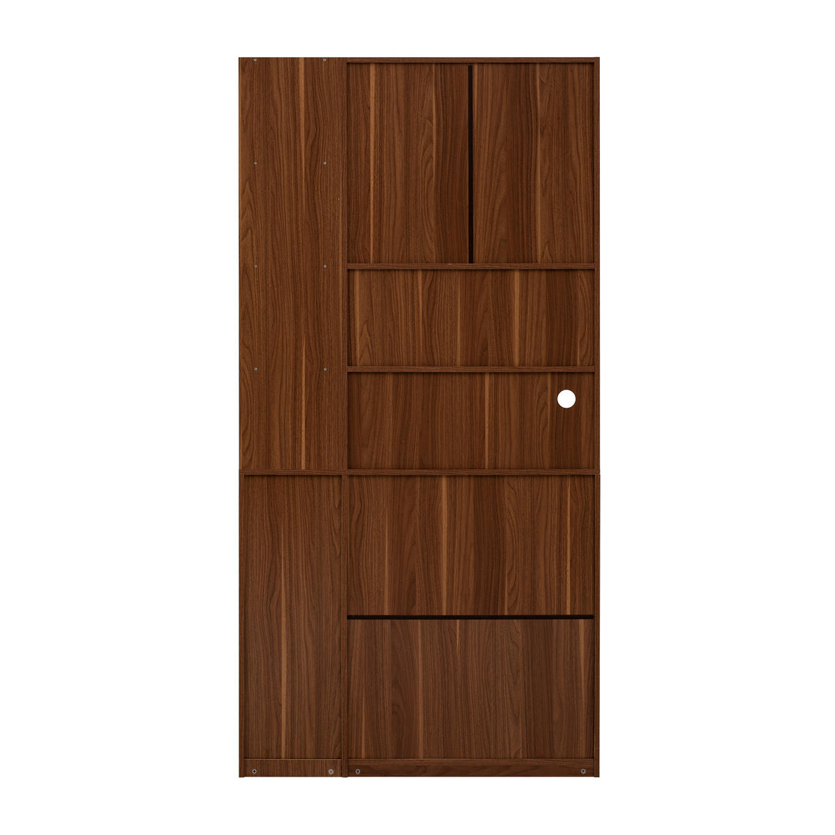HIGHBOARD 100/40/200 cm in Weiß/Nussbaum mit Riffelglas und 2 Schubladen - Weiß, Holzwerkstoff (100/200/40cm) - Flora Grace