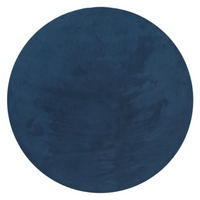 FLACHWEBETEPPICH Navy Ø 120 cm - Blau, Kunststoff (120/120cm) - TT Home