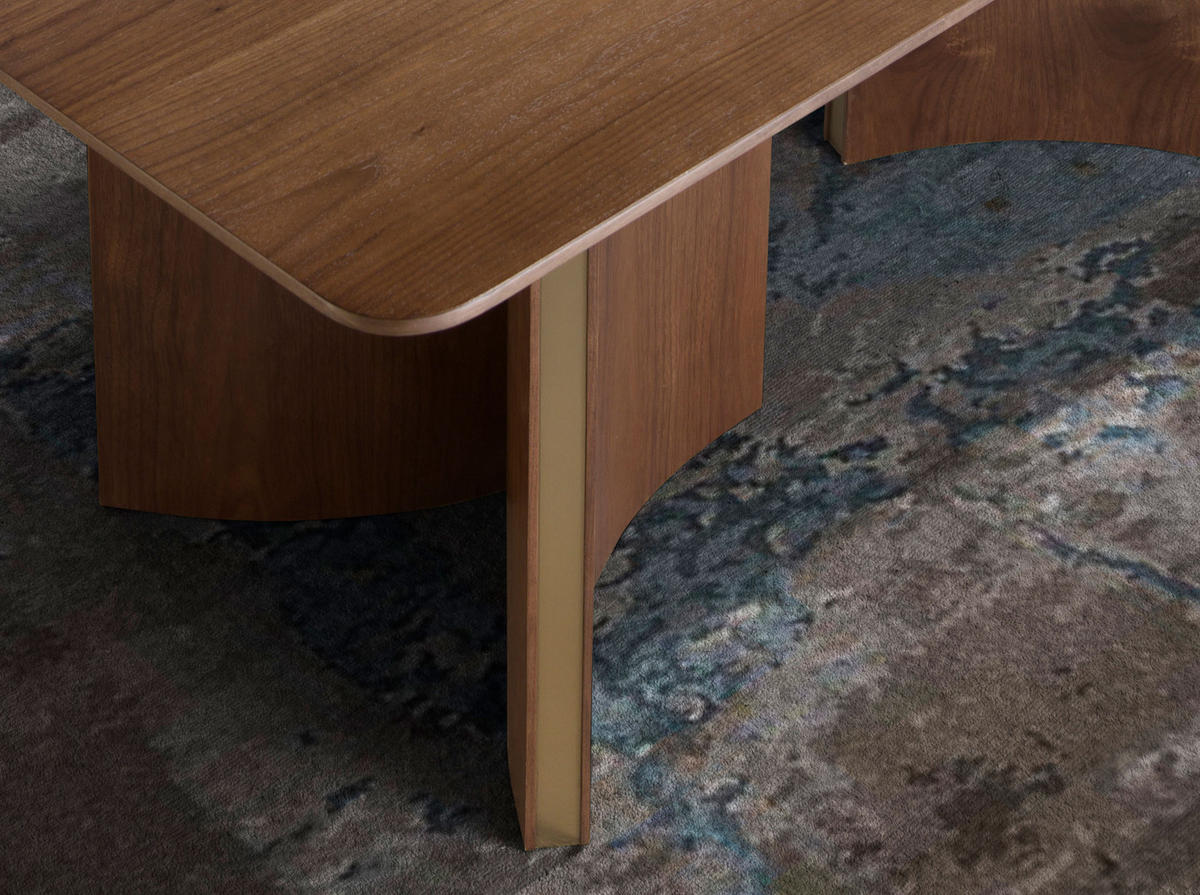 ESSTISCH Schwarz Gold 200/100/76 cm - Goldfarben/Schwarz, Holz (100/200/76cm) - ANGEL CERDA