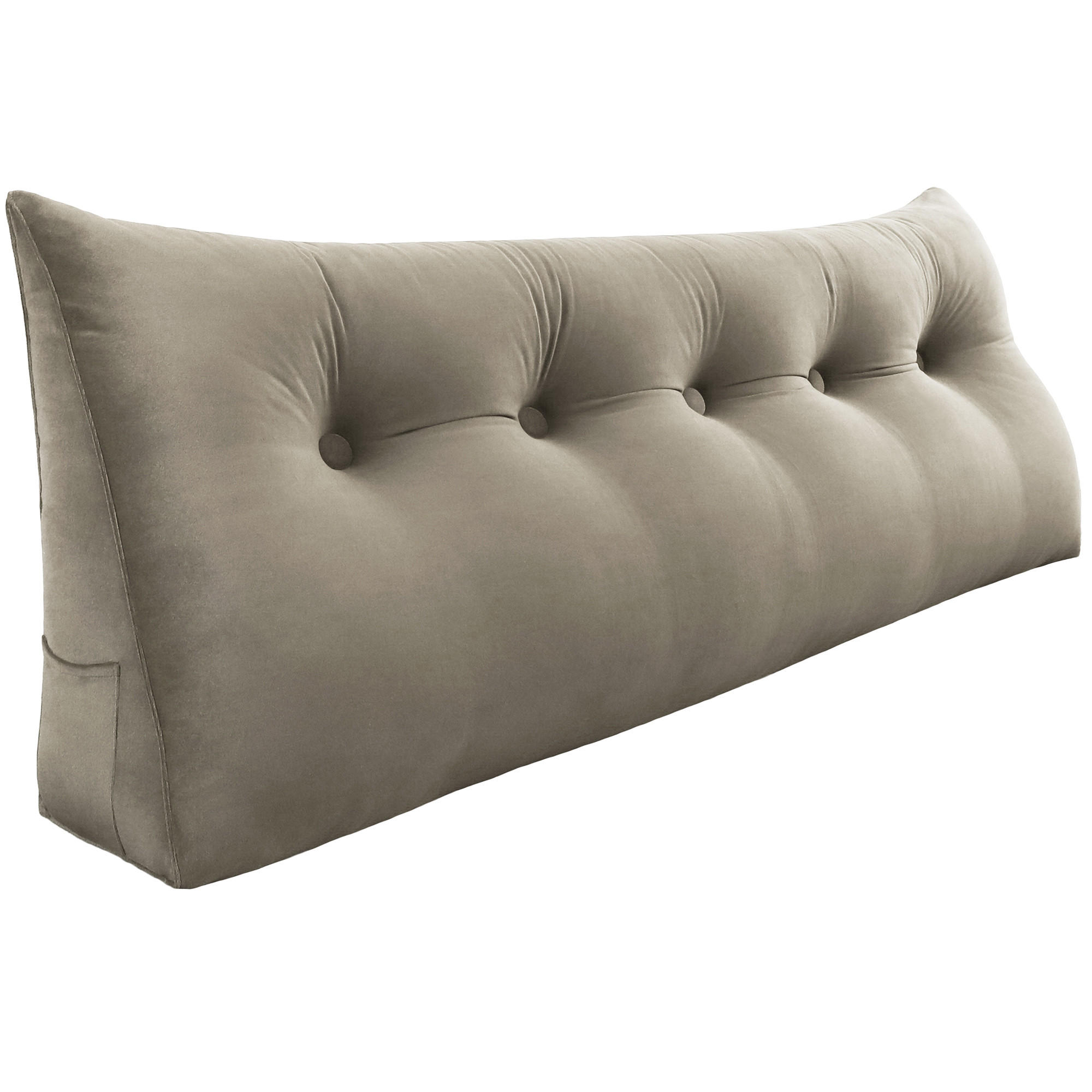 RÜCKENKISSEN für Bett Samt Beige 160 cm - Beige, Textil (50/160cm) - Vercart