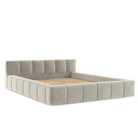 POLSTERBETT Milos mit Stauraum 160/200 cm Hellbeige im Terra NW Stoff - Beige/Schwarz, Holz/Holzwerkstoff (160/200cm) - AltaBeds