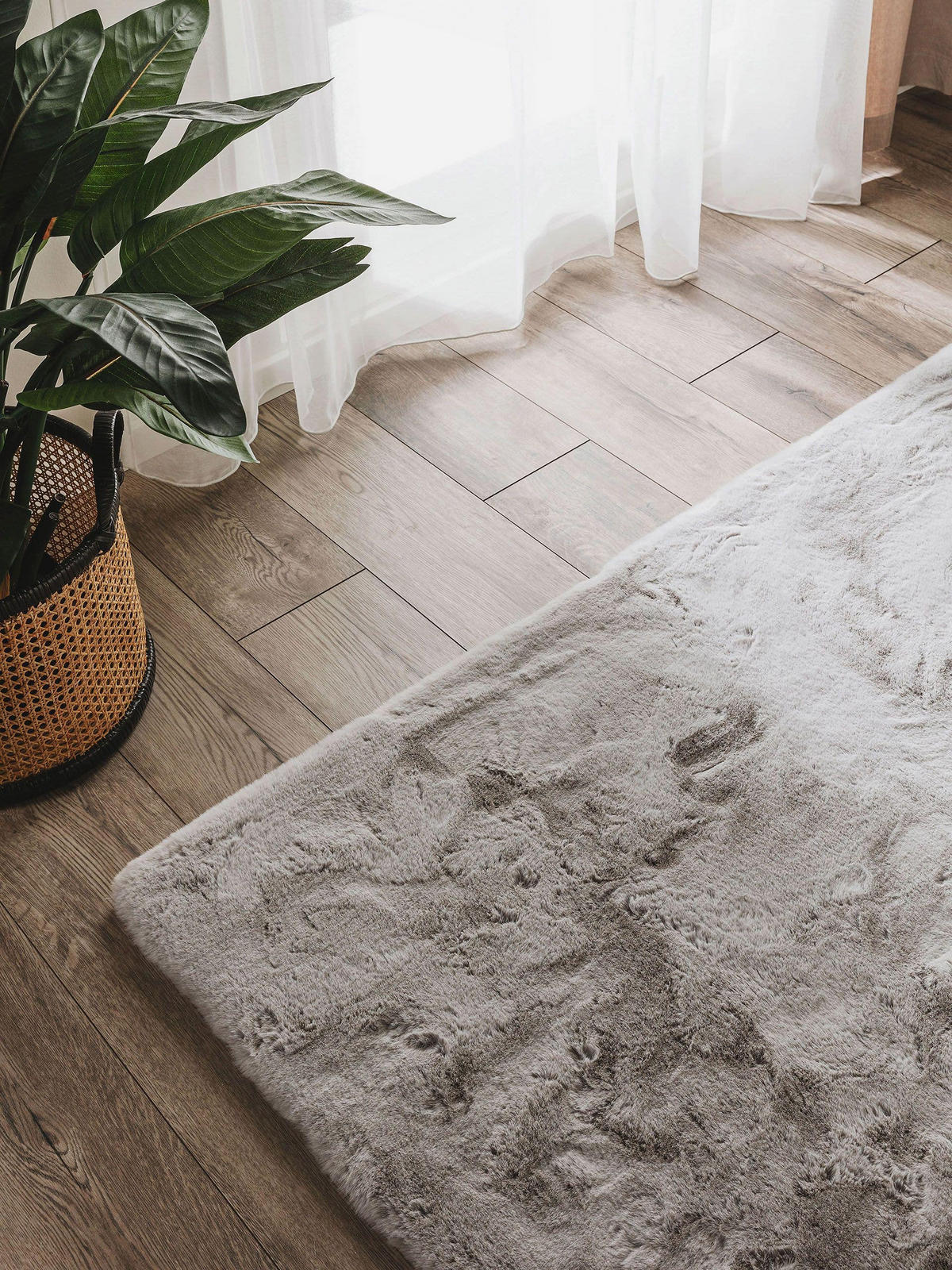 KUNSTFELL-TEPPICH Dave Grau 80x240 cm - Grau, Textil (80/240cm) - benuta Nest