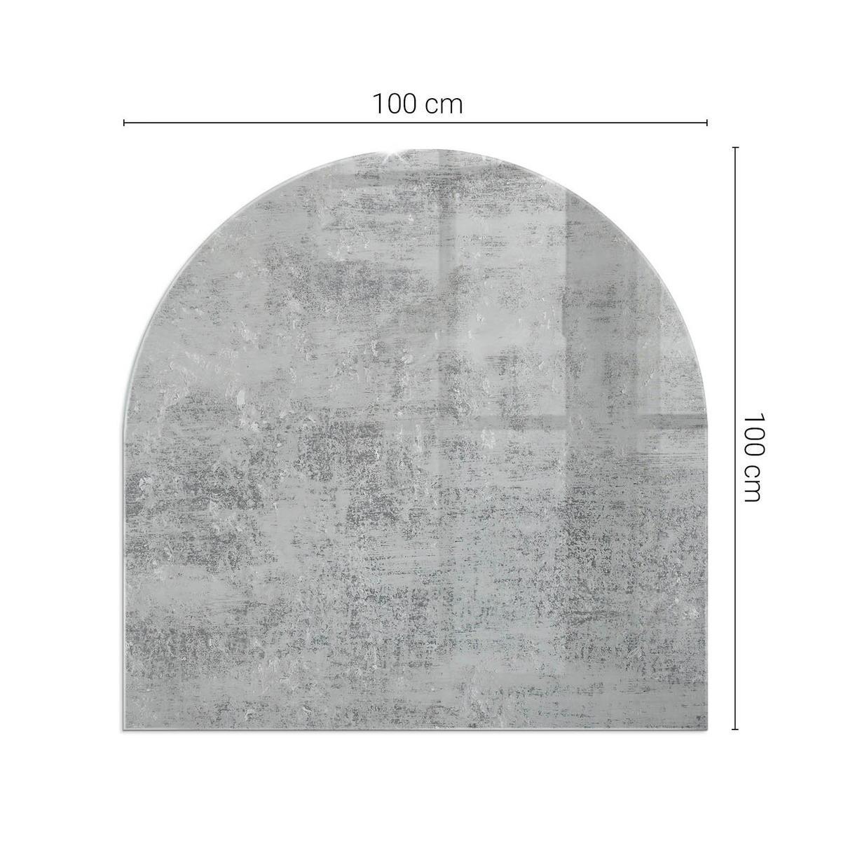 GLASPLATTE für Kamin 100x100 cm - Grau, Glas (100/100/0.4cm) - TULUP