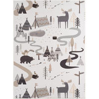 SPIELTEPPICH Waschbar TINO in Creme, mit Waldtier-Motiv, 140 x 200 cm - Beige, Textil (200/140cm) - KADIMA DESIGN