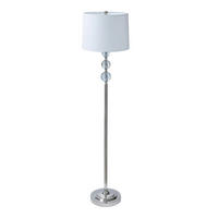 STEHLAMPE - Silberfarben, Glas/Textil (35.5/35.5/155cm) - Relaxdays