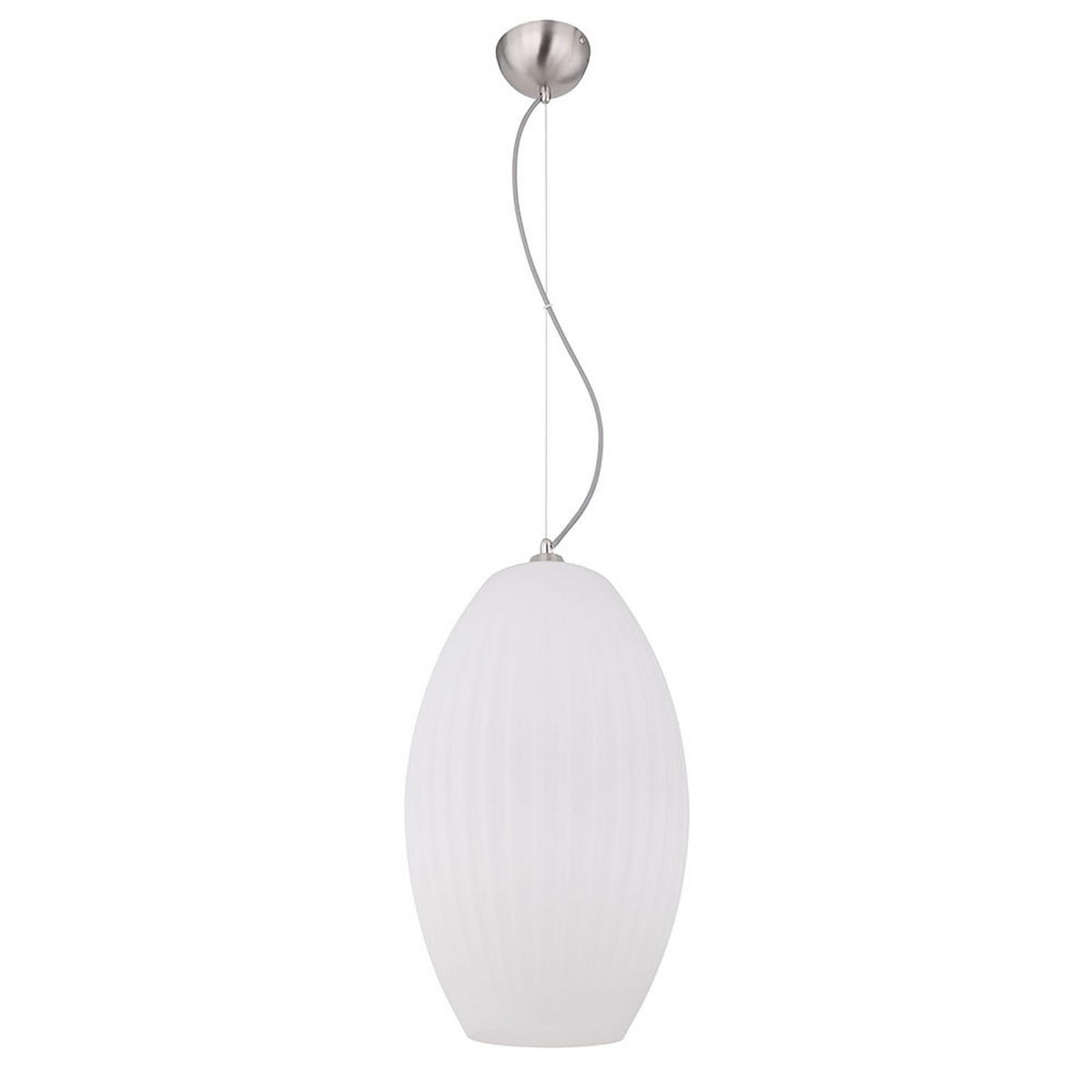 LED HÄNGELEUCHTE Glas Weiß Nickel-matt - Weiß, Glas (28.5/28.5/120cm) - Globo Lighting