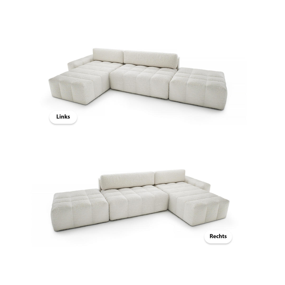 ECKSOFA mit Schlaffunktion Liptitz La, Creme - Creme, Textil (100/363cm) - Fedve
