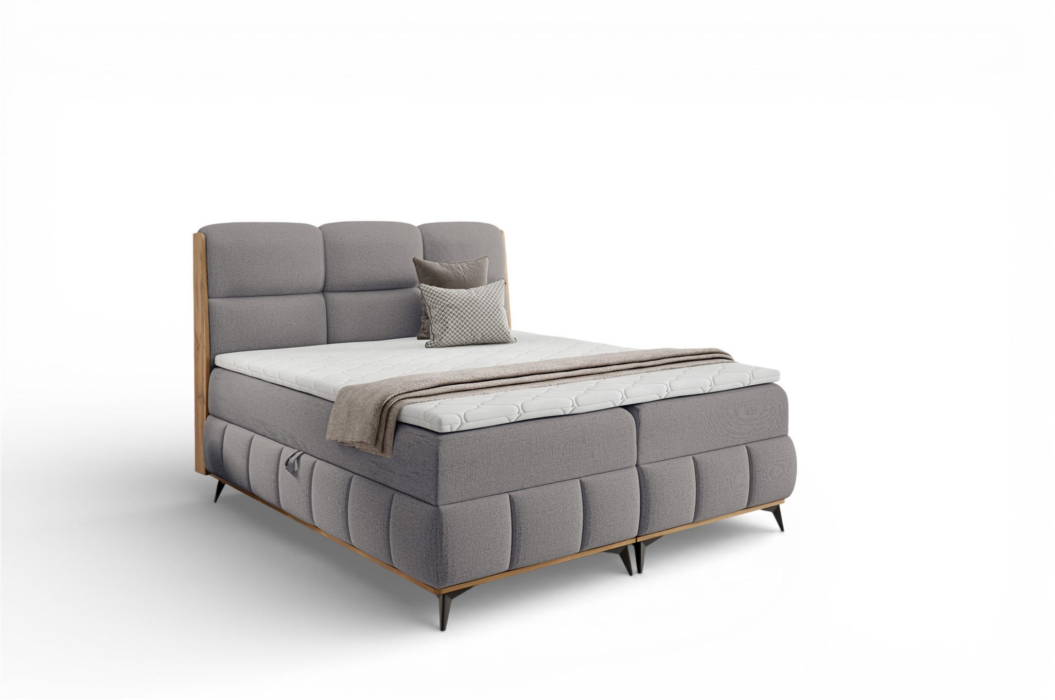 BOXBETT Charlie - Dunkelgrau, Holzwerkstoff/Textil (180/200cm) - Fun Möbel