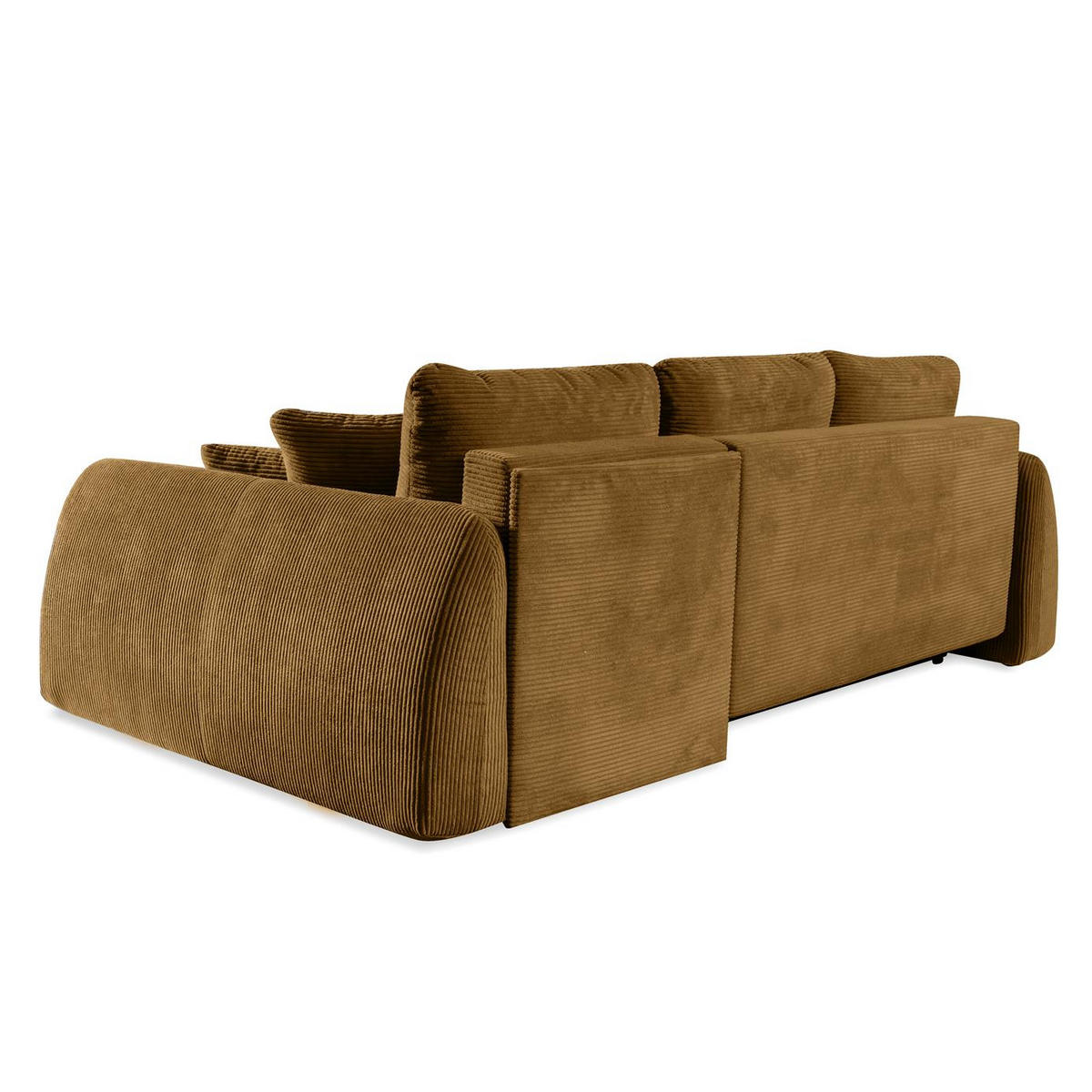ECKSOFA Luna Gelb, mit Schlaffunktion - Honig, Holzwerkstoff/Textil (252/155cm) - Bettso