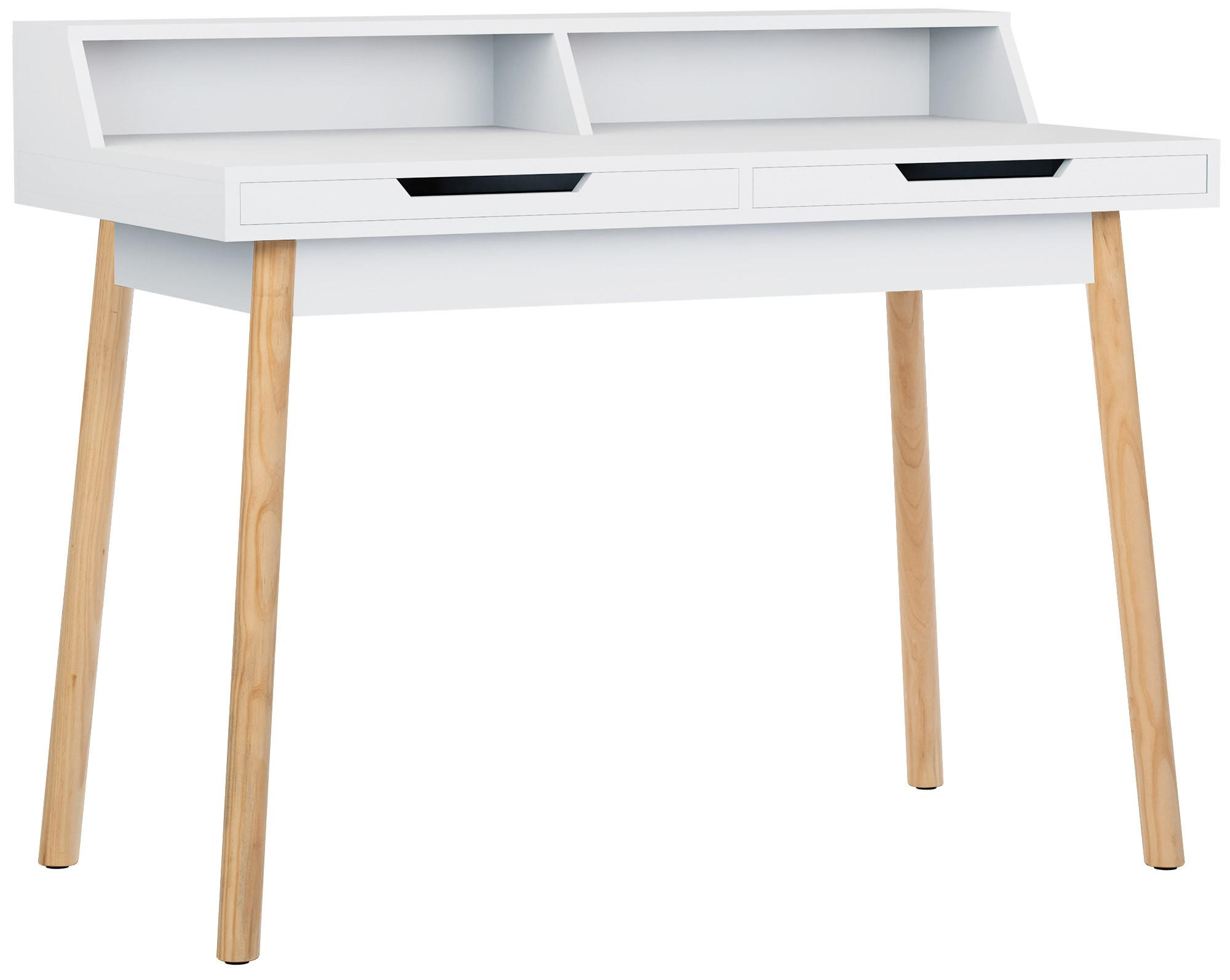 SCHREIBTISCH 110/60/85 cm Holz Weiß - Eukalyptusholzfarben/Weiß, Holz (60/110/85cm) - CLP