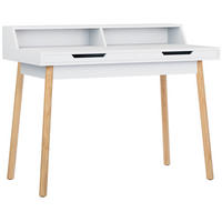 SCHREIBTISCH 110/60/85 cm Holz Weiß - Eukalyptusholzfarben/Weiß, Holz (60/110/85cm) - CLP