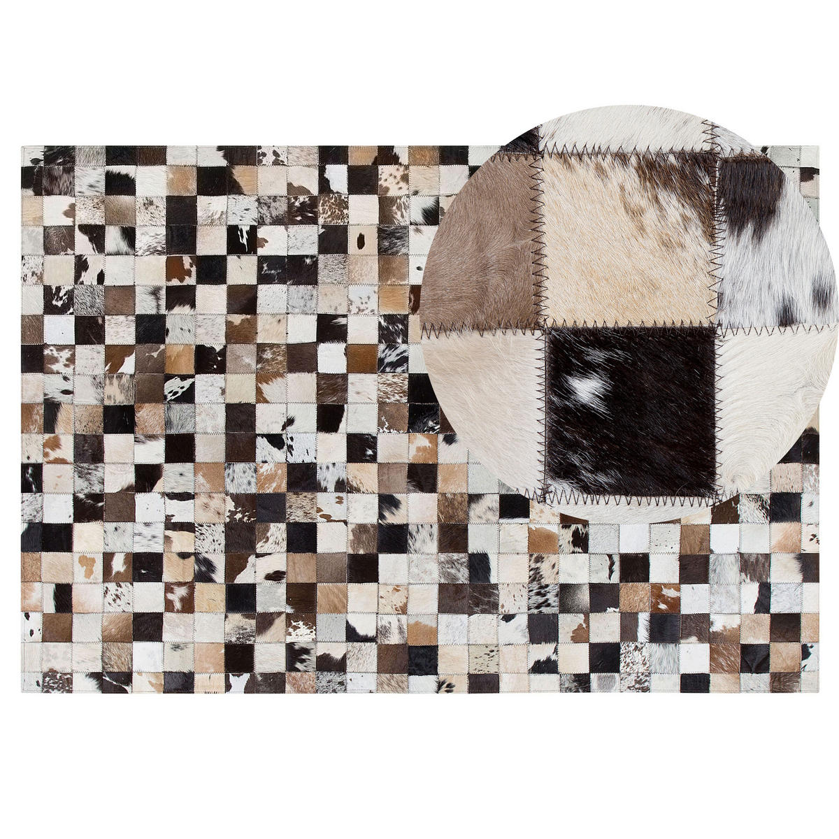 KURZFLOR-TEPPICH Cerli 200/140 cm - Multicolor, Fell (140/200cm) - Beliani