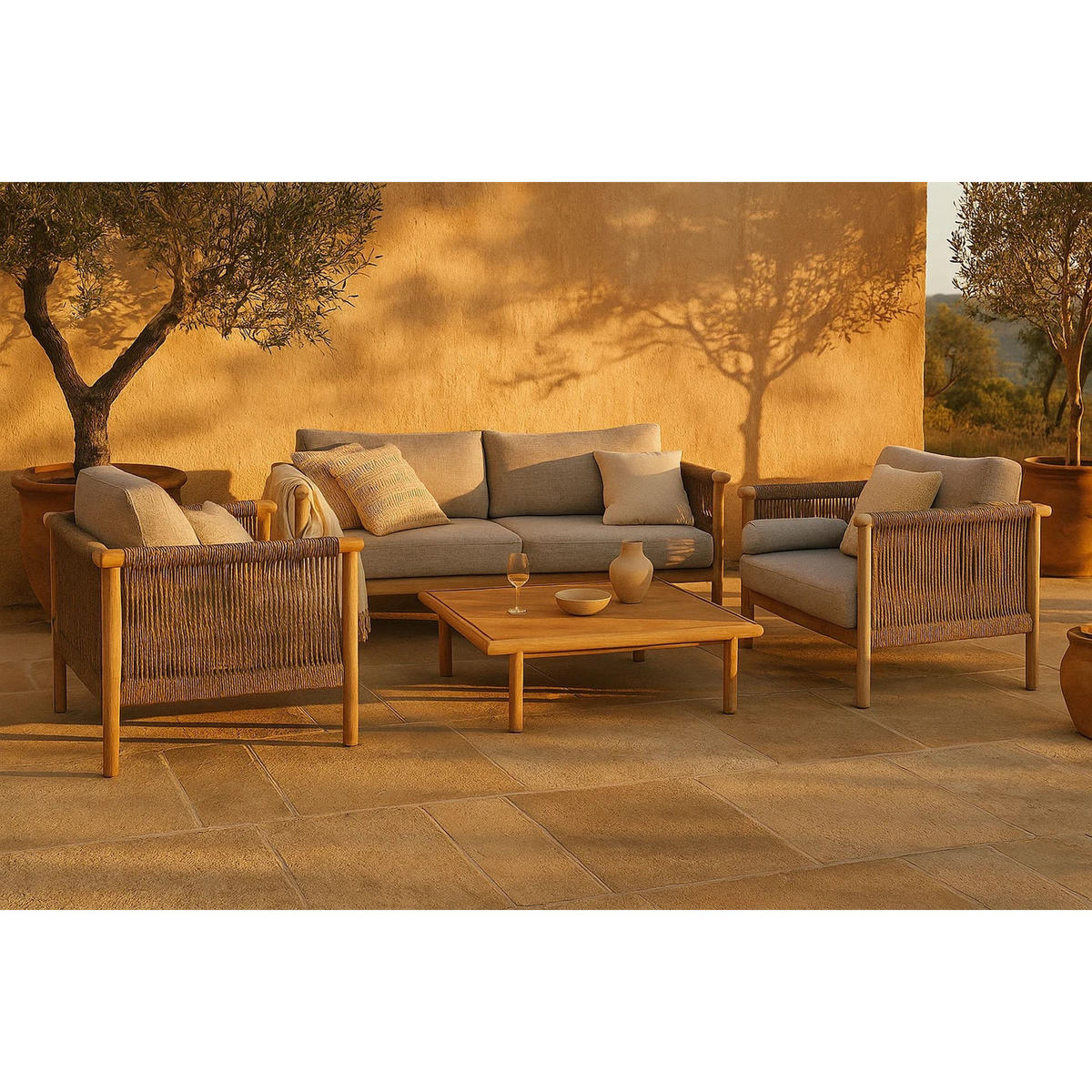 GARTENSESSEL Oasis - 2 er Set - Beige, Metall (95/68/84cm) - Dutchbone