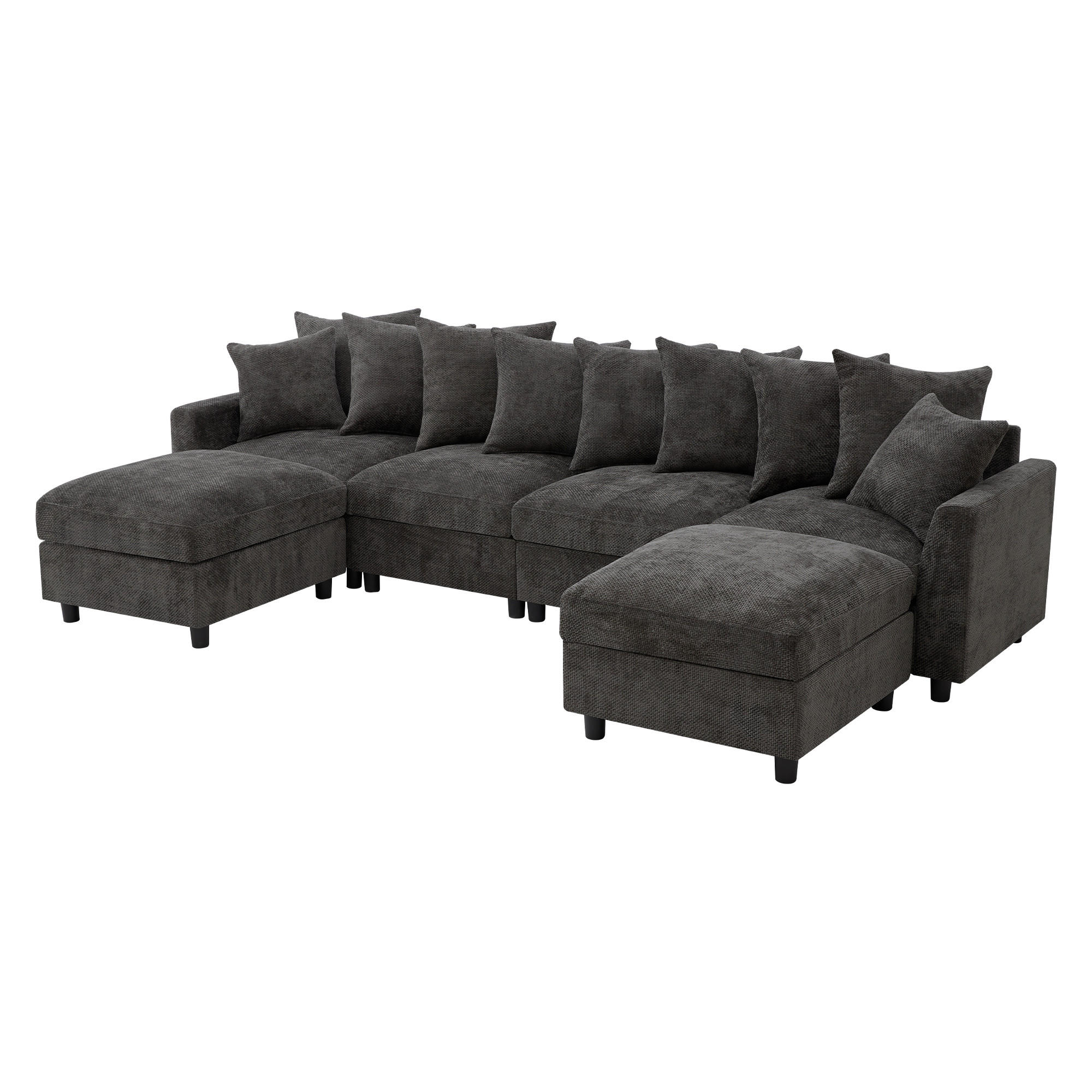 ComfortXL Wohnlandschaft Grau 283x78.5x153.5 cm