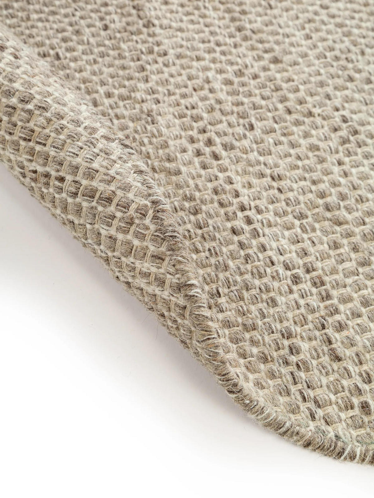 WOLLTEPPICH Rocco Taupe ø 200 cm rund - Taupe, Naturmaterialien/Textil (200/200cm) - benuta Pure