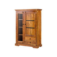 VITRINE Akazie 110x45x155 honig lackiert OXFORD #0425 - Braun, Holz (110/155/45cm) - Massivmoebel24