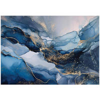 FOTOTAPETE Marmor Glamour Blau 350x250 cm - Multicolor, Papier (350/250cm) - Wallarena