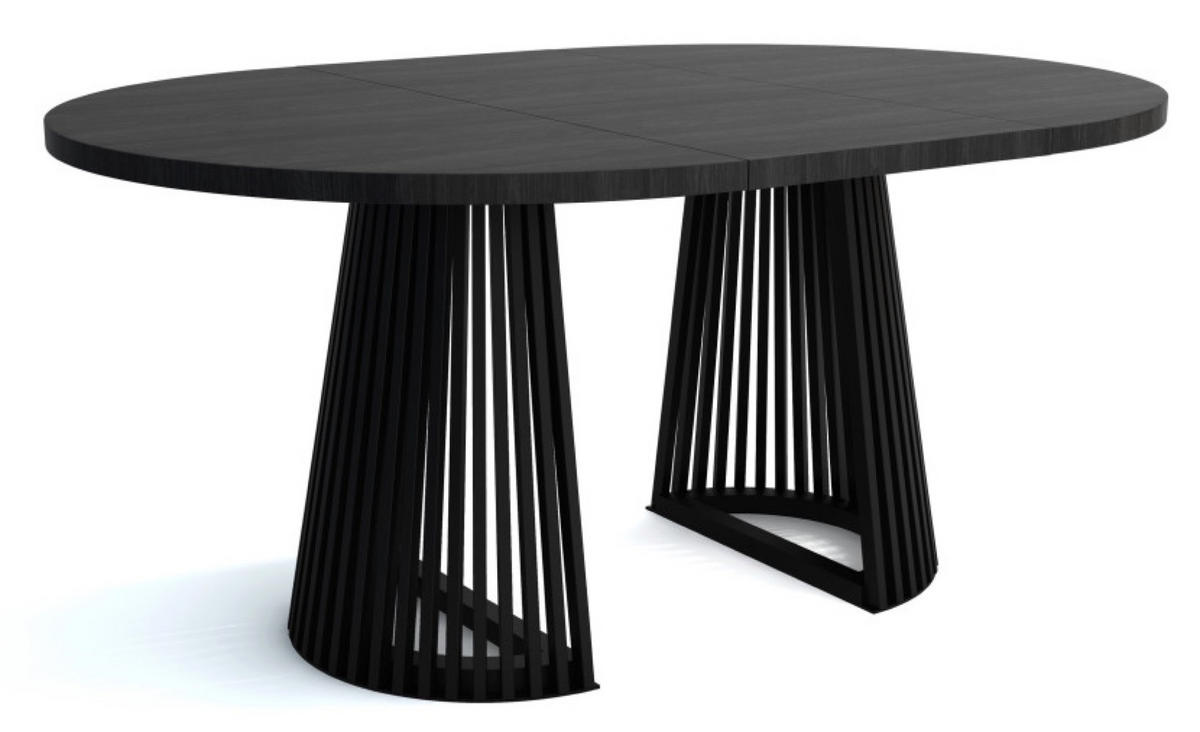 TISCH Schwarz DUSTO Ausziehbar Mit Lamellen 120/220 cm - Schwarz, Holzwerkstoff (220/120/77cm) - Sepro Meble
