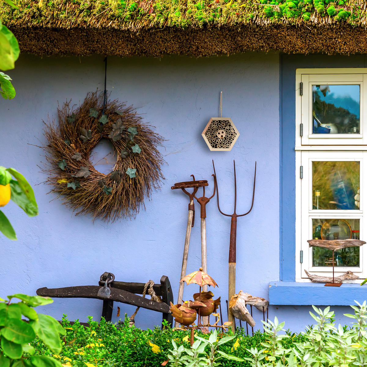 INSEKTENHOTEL - Hellbraun, Holz (17/15/5cm) - Relaxdays